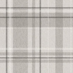 Crown Harris Tweed Herringbone Check Soft Grey Wallpaper Luxury