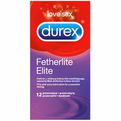 Durex Fetherlite Elite, Male condom, Transparent, 52 mm, 12 pc(s)