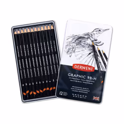 Derwent Graphic Soft Graphite Pencils In 20 Versatile Degrees 9B - 9H Pack Of 12