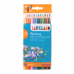 Lakeland Watercolour Painting Pencils, Set of 12, School or Home Use, 33254