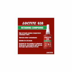 638, High Strength Adhesive for securing cylindrical parts to shafts, Anaerobic Liquid Adhesive for Joining Parts, Temperature Resistant Metal