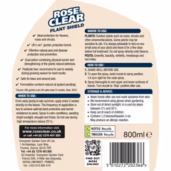 Rose Clear Plant Shield Spray Pesticide Free Bug Fungus Control 800ml