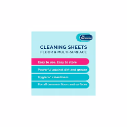 Floor & Multi-Surface Cleaning Sheets |Powerful Against Dirt & Grease | Fast Drying | Gentle on Surface | Spring Fresh | 20 Sheets