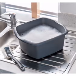 Addis 8 Litre Small Rectangular Bowl, Metallic Silver