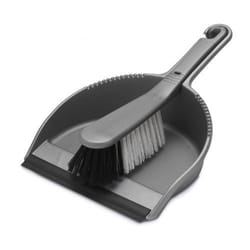 ADDIS Stiff Dustpan and Brush Set Metallic Silver - 510405