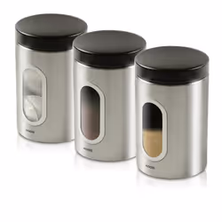 Addis Deluxe Canisters, Stainless Steel, Pack of 3