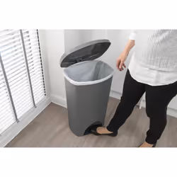 Addis Pedal Bin, Metallic Grey, 50 Litre