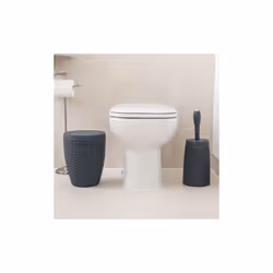 Addis Rattan Toilet Brush with Holder with Cleaning Detergent Dispenser Charcoal - Additional view 4