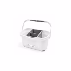 Addis Premium Sink Cutlery Draining Storage Caddy, White/Grey, 12 x 24 x 20.5 cm