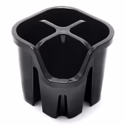 Addis Cutlery Utensil Drainer Caddy with 4 Compartments, Black, 14 x 14 x 13 cm