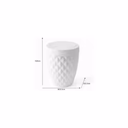 Addis 518030 Diamond Style Round Swing Lid Bathroom Bin, White