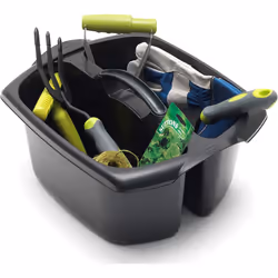Addis 518523 Eco 100% Recycled Plastic Utility Cleaning Caddy with Twin Compartment and Handle, Light Grey, 9 litres