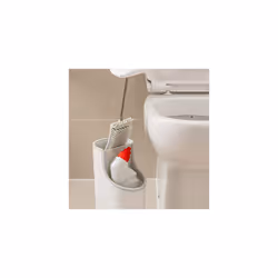 Premium Toilet Brush & Storage Station Set with deep clean flexible Silicone Toilet Brush with non Slip Long Handle and Anti clog Bristles Quick