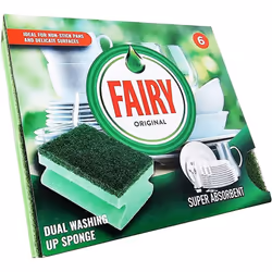 Fairy Original Non Scratch Dual Washing UP Sponge Pack of 6