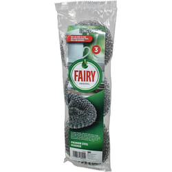 Addis Fairy Original Premium Steel Wool Pot & pan Scourers, Pack of 3, Steel,Stainless Steel,518944