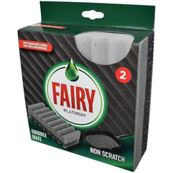 Addis Fairy Platinum Non Scratch Griddle Mate Dual Scourer for Oven Racks, BBQ's, Griddle Pans and Plates, Pack of 2, Grey 518947