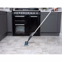 Essentials Microfibre Spray Flat Mop with 2x Spare Replacement refills heads, Grey & Light Blue, One Size, Pack of 1