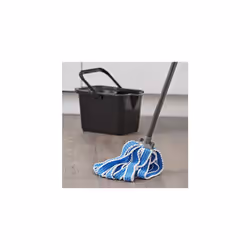 Microfibre Mega Mop Super Absorbent Anti Bacterial with Screw fix 3 pcs handle, Blue Metallic
