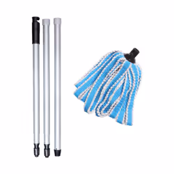 Microfibre Mega Mop Super Absorbent Anti Bacterial with Screw fix 3 pcs handle, Blue Metallic