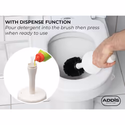 Faux Hessian Round Plastic Toilet Brush Set with Internal Detergent Injection System, Charcoal Dark Grey, One Size