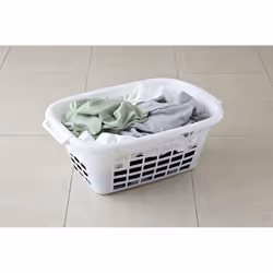 Addis Rectangular Laundry Basket in White, 40L