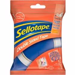 Sellotape double sided tape. Versatile tape coated with strong adhesive on both sides to create an instant dry adhesive bond. ...