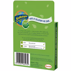 Sellotape Zero Plastic Tape, Multi-Purpose Clear Tape for Household Objects, Clear Packing Tape for Sticking Envelopes or Cards, Easy to Use Packaging