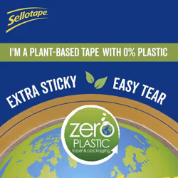 Sellotape Zero Plastic Tape, Multi-Purpose Clear Tape for Household Objects, Clear Packing Tape for Sticking Envelopes or Cards, Easy to Use Packaging - Additional view 4