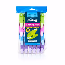 Minky Spring Loaded Plastic Pegs - Pack of 24 Pegs