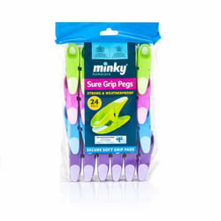 Minky Spring Loaded Plastic Pegs - Pack of 24 Pegs