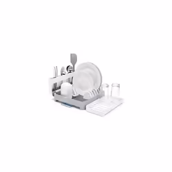 TS10390101 Foldaway Dish Rack, White, 10.5 x 30.4 x 30.2 cm