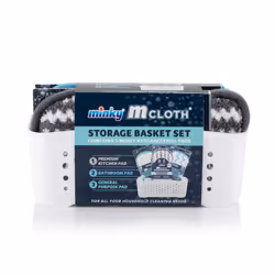 White M Cloth Storage Basket Set,8 x 20.5 x 10.5 cm; 220 Grams
