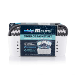White M Cloth Storage Basket Set,8 x 20.5 x 10.5 cm; 220 Grams