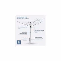 Easy Breeze 45m 4 Arm Rotary Airer with Cover, Alloy Steel, Silver