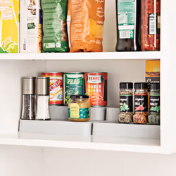 Minky 2 Tier Step Cupboard Organiser, Grey