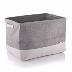 Minky Large Fabric Basket  73L Hamper Basket for Multi Storage  Grey Washing Basket With Sturdy Handles  Collapsible Design S ...
