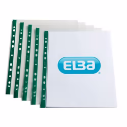 Elba A4 CLEAR PUNCH PKT GRN PK100