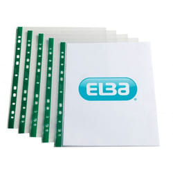 Elba A4 CLEAR PUNCH PKT GRN PK100