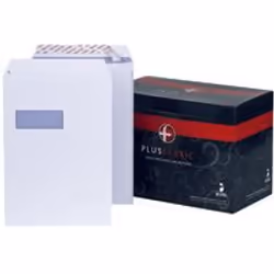Plus Fabric pocket envelope. C4 324x229mm (12.75x9) window peel and seal easy open white 112gsm envelope. Window size 40x100m ...