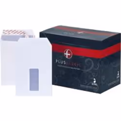Plus Fabric Envelopes. White. window envelopes manufactured from 110gsm heavyweight paper with peel and seal flaps and suppli ...