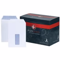 Plus Fabric Pocket Envelopes with Window. High quality business envelopes with press seal closure. Pack of 500. Size: (C5) 22 ...