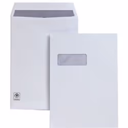 Plus Fabric Pocket Window Envelopes. High quality business envelopes with press seal closure. Size: (C4) 324mmx229mm (12.75x9 ...