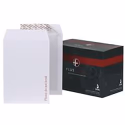 Plus Fabric Board Backed Envelopes. Features include short-flap peel and Seal closure and Please do not Bend printed on the f ...