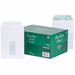 Basildon Bond C5 peel and seal pocket window envelopes have the distinctive watermarked white paper. Easy open device for a c ...