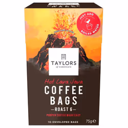 Taylors of Harrogate Hot Lava Java Coffee Bags - 10 Enveloped Bags (Pack of 3, Total of 30 Coffee Bags)