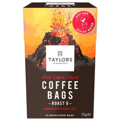 Taylors of Harrogate Hot Lava Java Coffee Bags - 10 Enveloped Bags (Pack of 3, Total of 30 Coffee Bags)