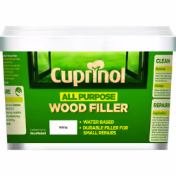 Cuprinol All Purpose Wood Filler , 0.25 L, White, Building, Decking, Fence, Furniture, Shed, 2 h, Dependent on temperature an ...