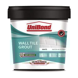 UniBond Ultra Force Wall Tile Grout, Waterproof Grout for Tiling, Mould Resistant Grout for All Rooms, Porcelain, Mosaic and Ceramic Tiles, White Grou