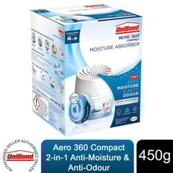 UniBond AERO 360 Compact Dehumidifier with Refill Tab, 450g