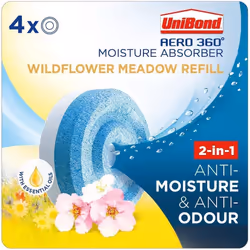 UniBond Aero 360 Moisture Absorber Wildflower Meadow Refill (Pack Of 4 Tabs)